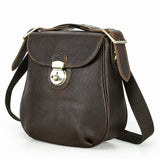 Vintage leather lock messenger bag rear view
