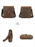 Vintage leather messenger bag 360 degree product view