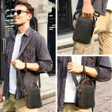 Leather phone crossbody bag angled detail