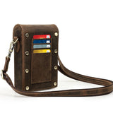 Leather crossbody bag rear hardware view