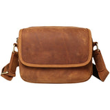 Brown yellow leather crossbody bag color view