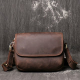 Coffee leather crossbody bag color view