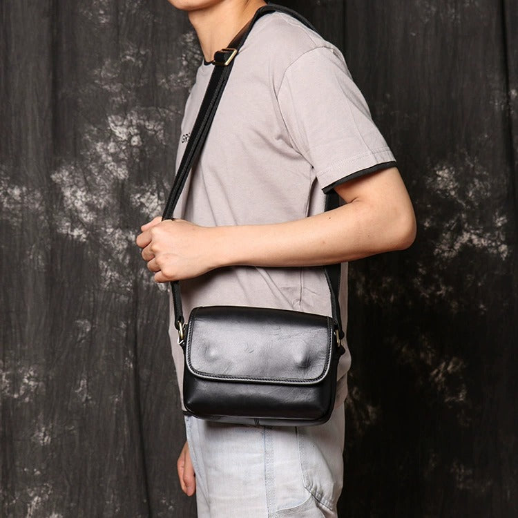 Small leather crossbody bag rear view