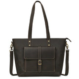 SEO: Woosir Vintage Crazy Horse Leather Tote Shoulder Bag capacity detail