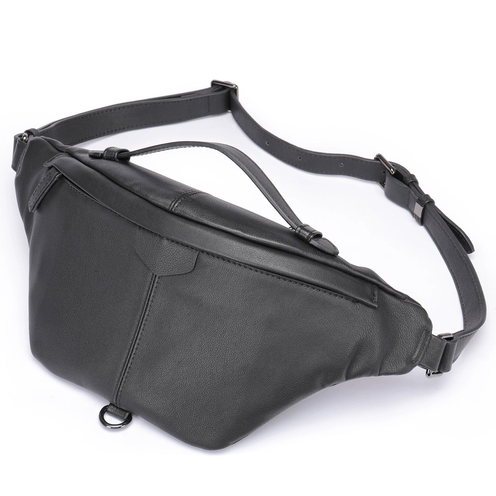 Woosir vintage crazy horse leather waist chest bag clean product angle