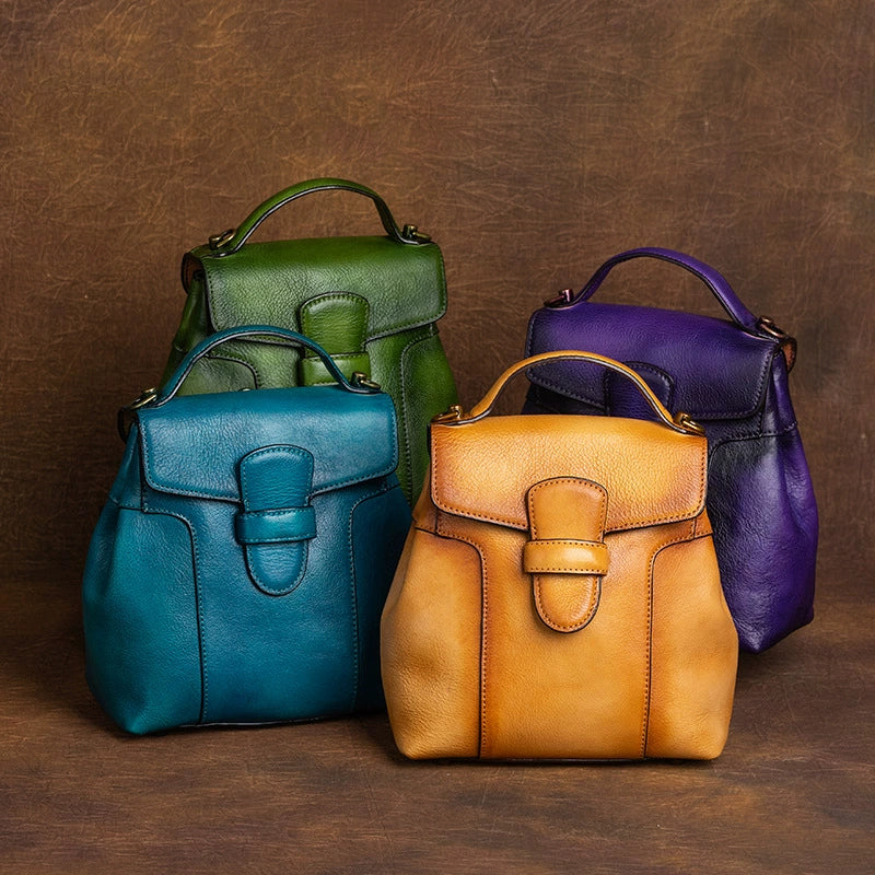 SEO: Woosir Vintage Full-Grain Leather Backpack for Daily Carry front hero