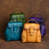 SEO: Woosir Vintage Full-Grain Leather Backpack for Daily Carry front hero