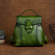 SEO: Woosir Vintage Full-Grain Leather Backpack for Daily Carry open interior