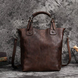 SEO: Woosir Vintage Full-Grain Leather Shoulder Bag for Women front hero