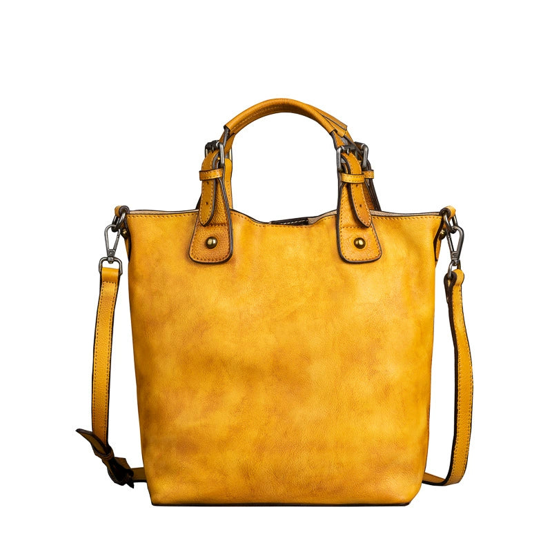 SEO: Woosir Vintage Full-Grain Leather Shoulder Bag for Women detail view