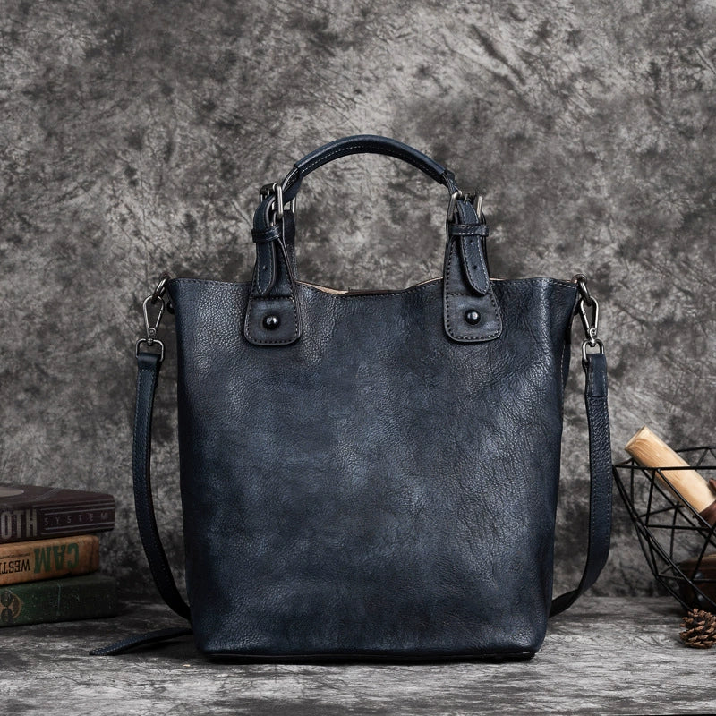 SEO: Woosir Vintage Full-Grain Leather Shoulder Bag for Women color variant