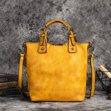 SEO: Woosir Vintage Full-Grain Leather Shoulder Bag for Women strap detail