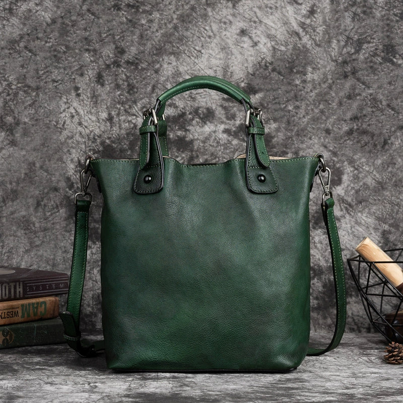 SEO: Woosir Vintage Full-Grain Leather Shoulder Bag for Women capacity detail