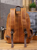 Woosir Vintage Leather Laptop Backpack for Men rear view