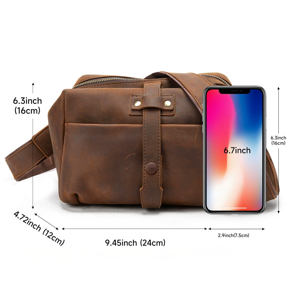 Woosir Vintage Full-Grain Leather Shoulder Bag leather shoulder bag 06 size