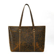 SEO: Woosir Vintage Printed Genuine Leather Tote Shoulder Bag color variant