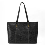 SEO: Woosir Vintage Printed Genuine Leather Tote Shoulder Bag capacity detail