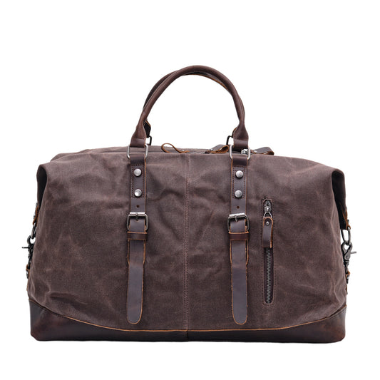 Large Waxed Canvas Weekender Duffle Bag Travel Mens