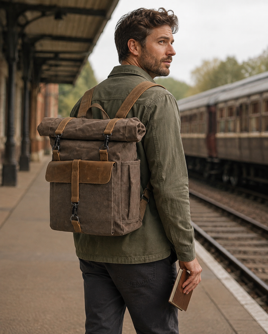Woosir generated model 2 | woosir-large-vintage-canvas-backpack-mens-women