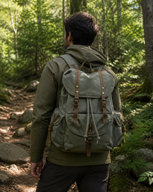 Woosir generated model 1 | woosir-large-vintage-canvas-backpack-travel-for-men