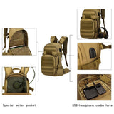 25L Molle Backpack USB Charging Camping Rucksack - Woosir