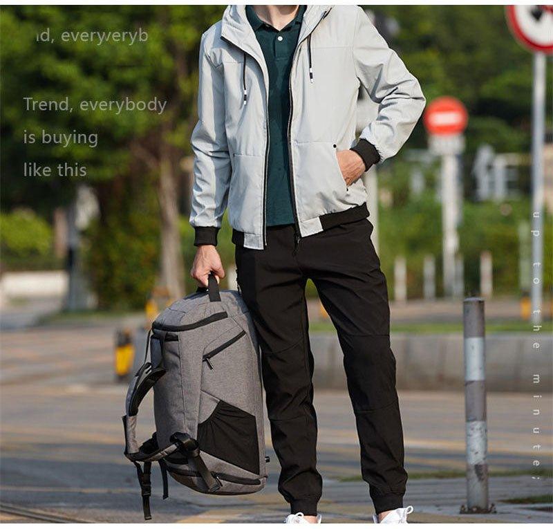 35L Anti Theft Duffle Backpack Men, Grey