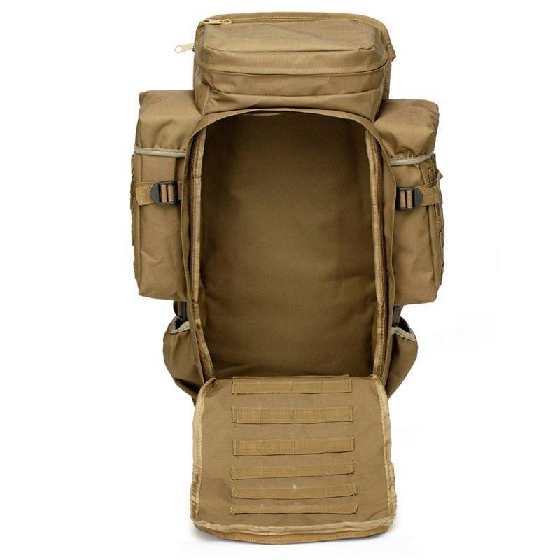 60L Molle Backpack Waterproof Travel Outdoor, Black