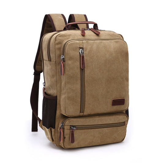 Camping Outdoor Travel Cotton Canvas Backpack - Woosir
