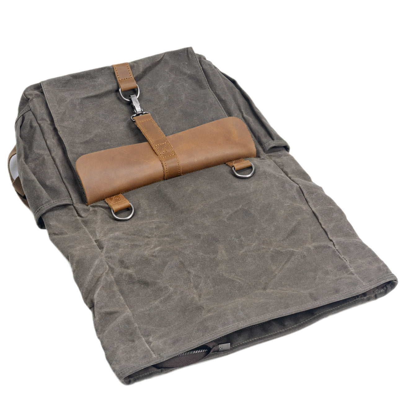 Large Vintage Canvas Backpack, Gray
