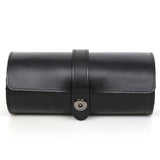 Woosir Leather Black Watch Roll Case for 3 Watches - Woosir