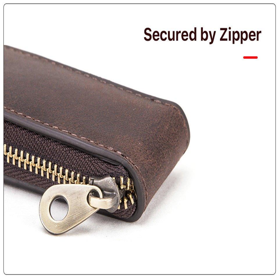Woosir Leather Single Watch Case with Zipper for Men - Woosir