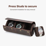 Woosir Leather Watch Roll Case for Men for 3 Watches - Woosir