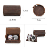 Woosir Fashion Leather Watch Roll Case for 2 Watches - Woosir