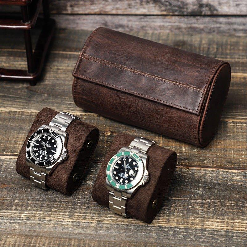 Woosir Leather Watch Rolls Case for 2 Watches - Woosir