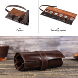 Woosir Leather Watch Travel Roll Case for 6 Watches - Woosir