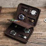 Woosir Multifunctional Leather Watch Travel Case for 4 - Woosir