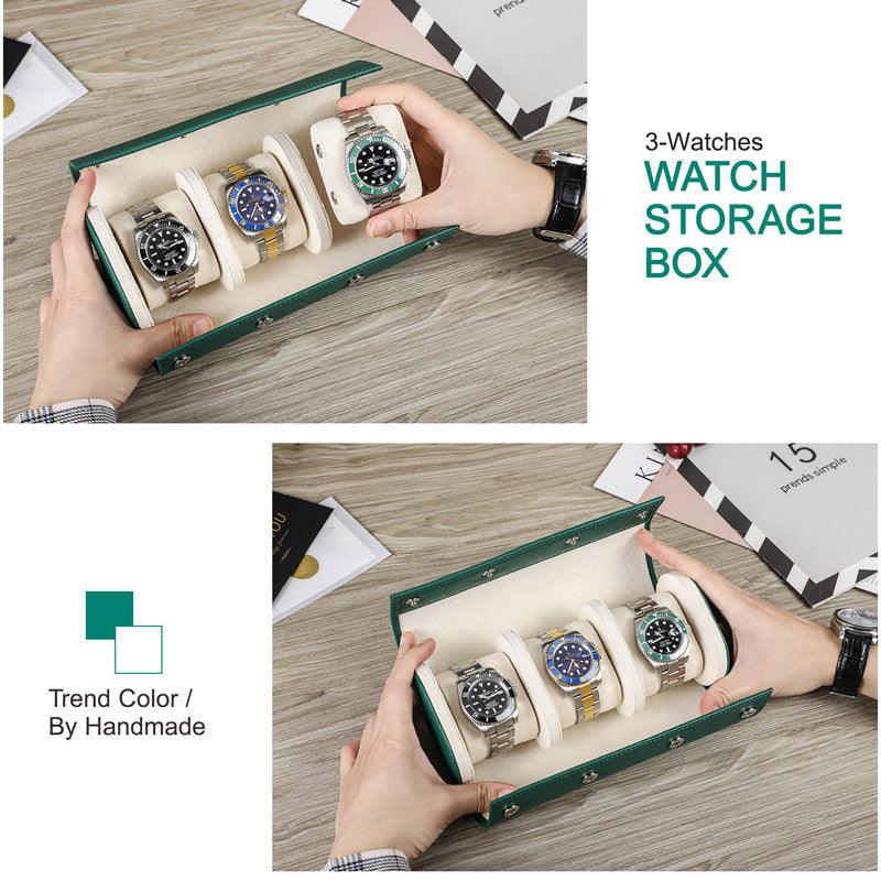 Woosir Trend Leather Watch Case for 3 Watches - Woosir