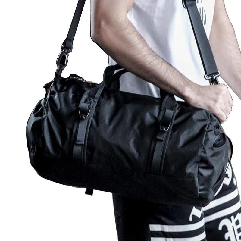 Black Duffle Bag Foldable Lightweight Travel Handbag - Woosir