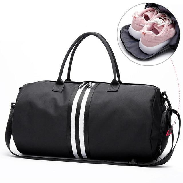 Canvas Duffle Bag Mens Womens Black Duffel Handbag - Woosir