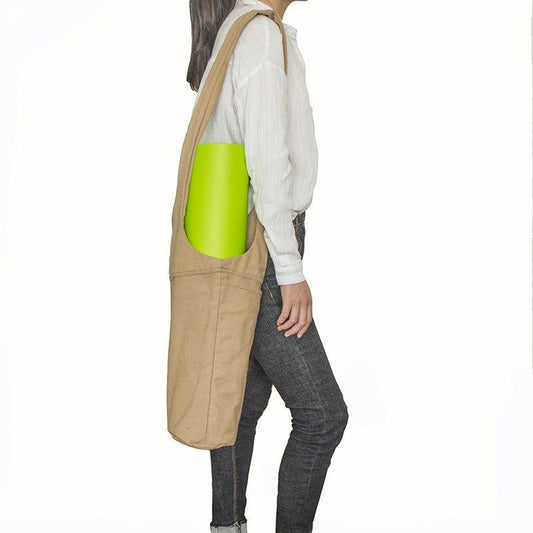 Canvas Yoga Mat Bag Large Capacity Storage Shopping Pocket Pouch