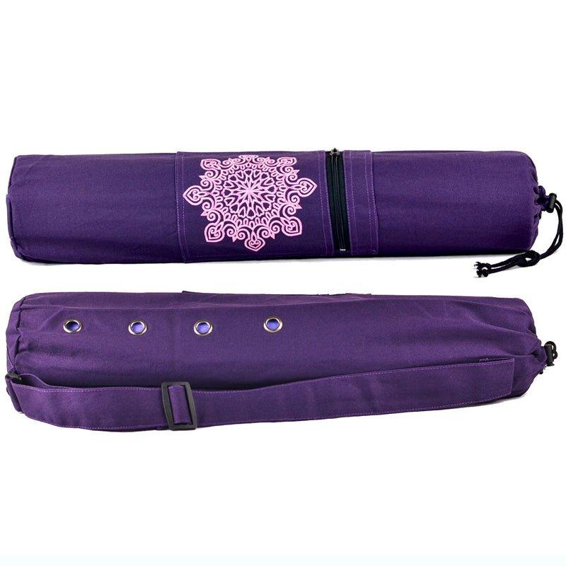 Canvas Yoga Mat Carrier Tote Bag with Ventilation Eyelets - Woosir