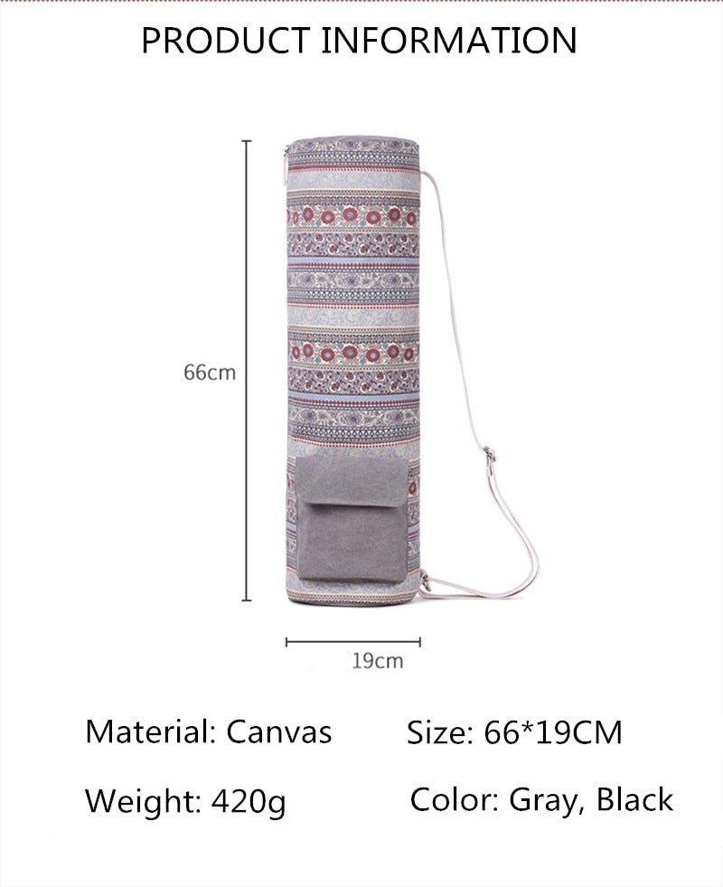 Canvas Yoga Mat Shoulder Duffle Tote Bag - Woosir