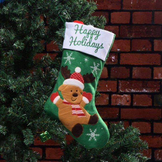 Christmas Stockings Candy Bag Gift Socks Hanging Accessories (3 pack) - Woosir