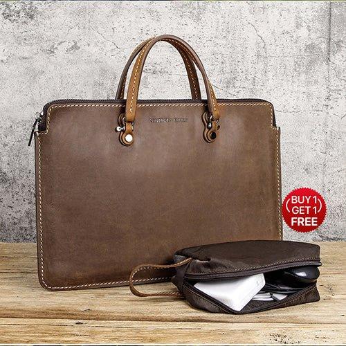 Cowhide Leather Protective Bag For Macbook Pro 15 - Woosir