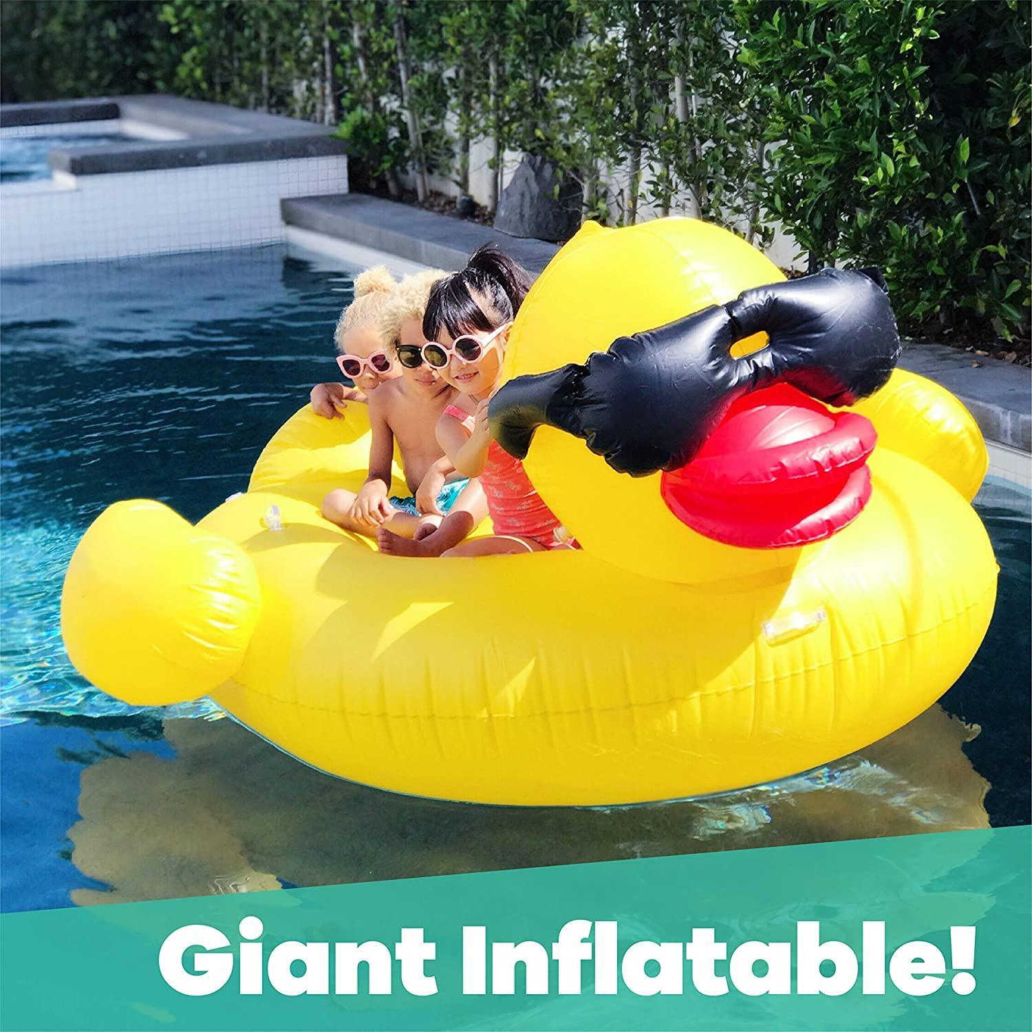Round Cute Inflatable Float Cute Duck Inflatable Pool Float Lounger - Woosir