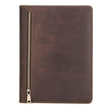 Distressed Leather iPad Portfolio Case with Zipper - Woosir