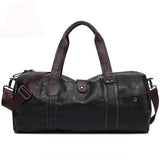 Large PU Leather Duffle Bag Travel Shoulder Handbag - Woosir