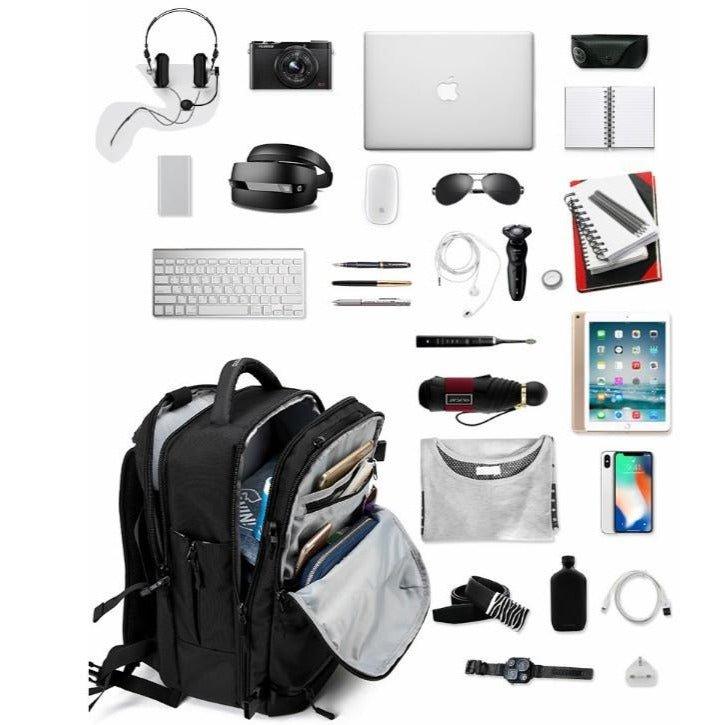 anti-theft laptop backpack with usb charge port Large Men Laptop Backpack with USB Port Anti Theft, Black / Small