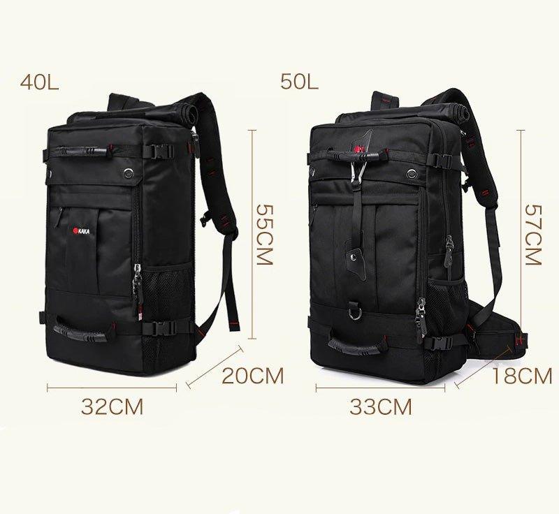 Large Travel Backpack 40L Hiking Camping Bag 50L, Black / 50L