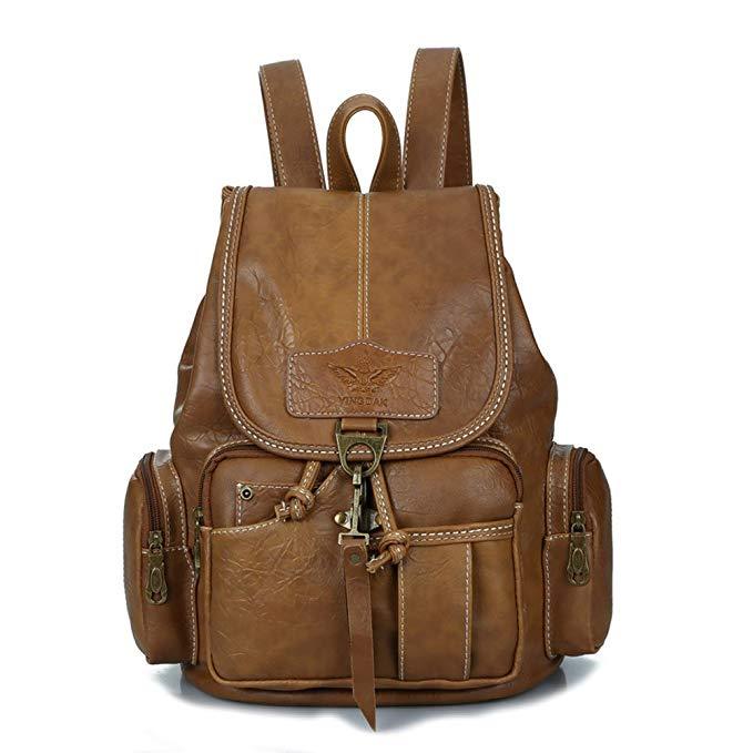 Leather Casual Backpacks Vintage Style - Woosir
